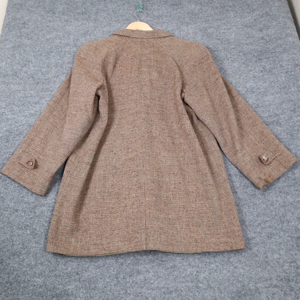 Vtg Pendleton 100%Virgin Wool Coat Jacket Womens Brown Tweed Hand Made USA Read - Picture 4 of 15